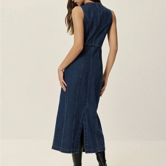 Sleeveless Denim Maxi Dress XL NWOT - Picture 2 of 9